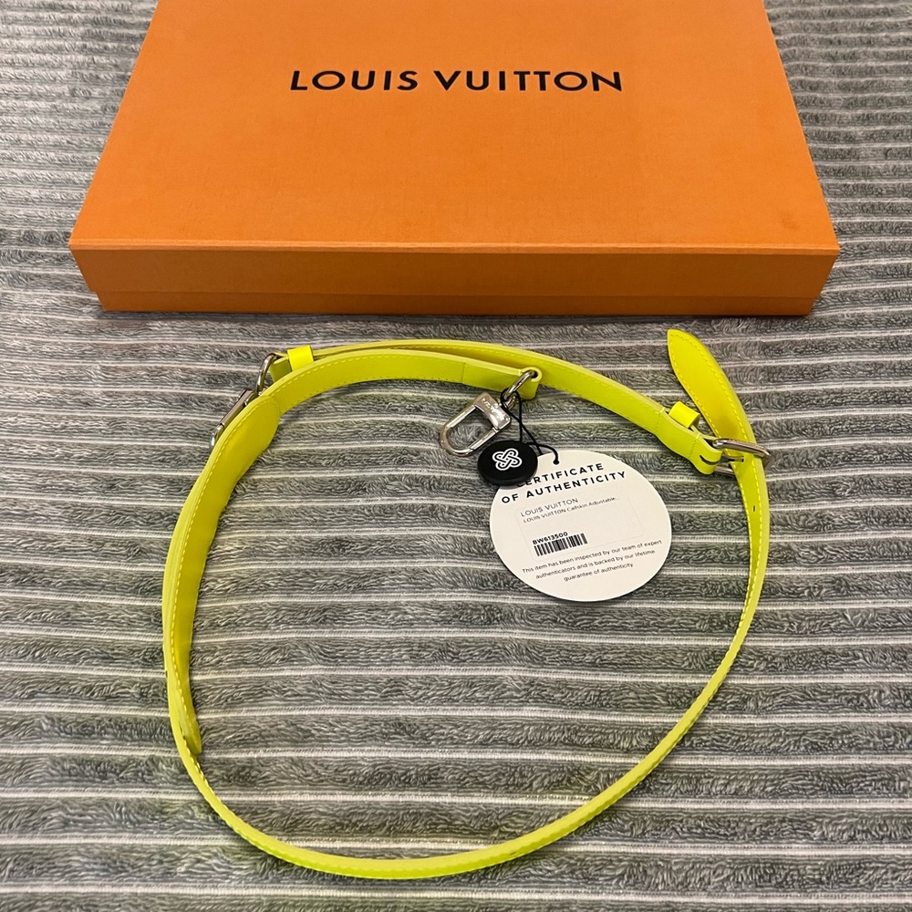Louis Vuitton Bandolier Keepall Shoulder Strap Neon Yellow NEW